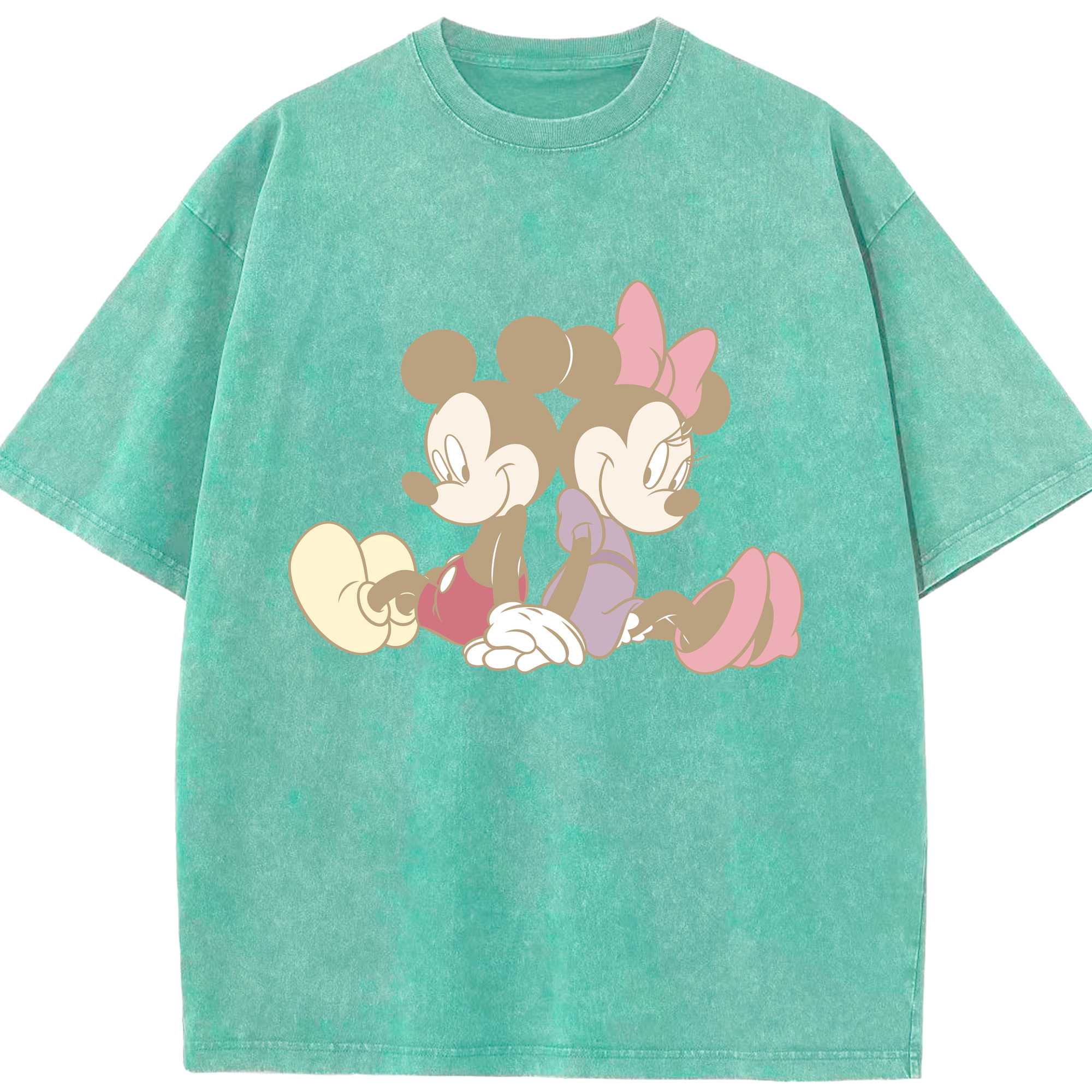 （画像用） ミッキーマウス Mickey Mouse 綿100% ヴィンテージ風 半袖Tシャツ（フロントプリント）